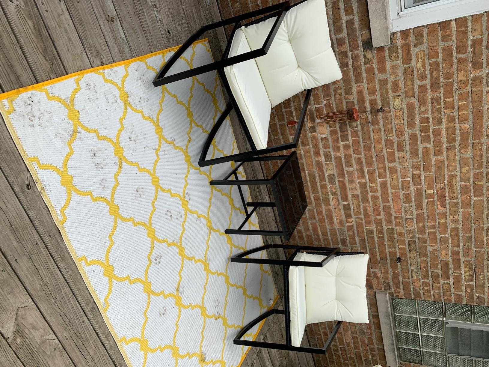 Devoko 3 Piece Rocking Bistro Set Wicker Patio Outdoor Furniture Porch Chairs Conversation Sets with Glass Coffee Table (Beige) customer photo 1