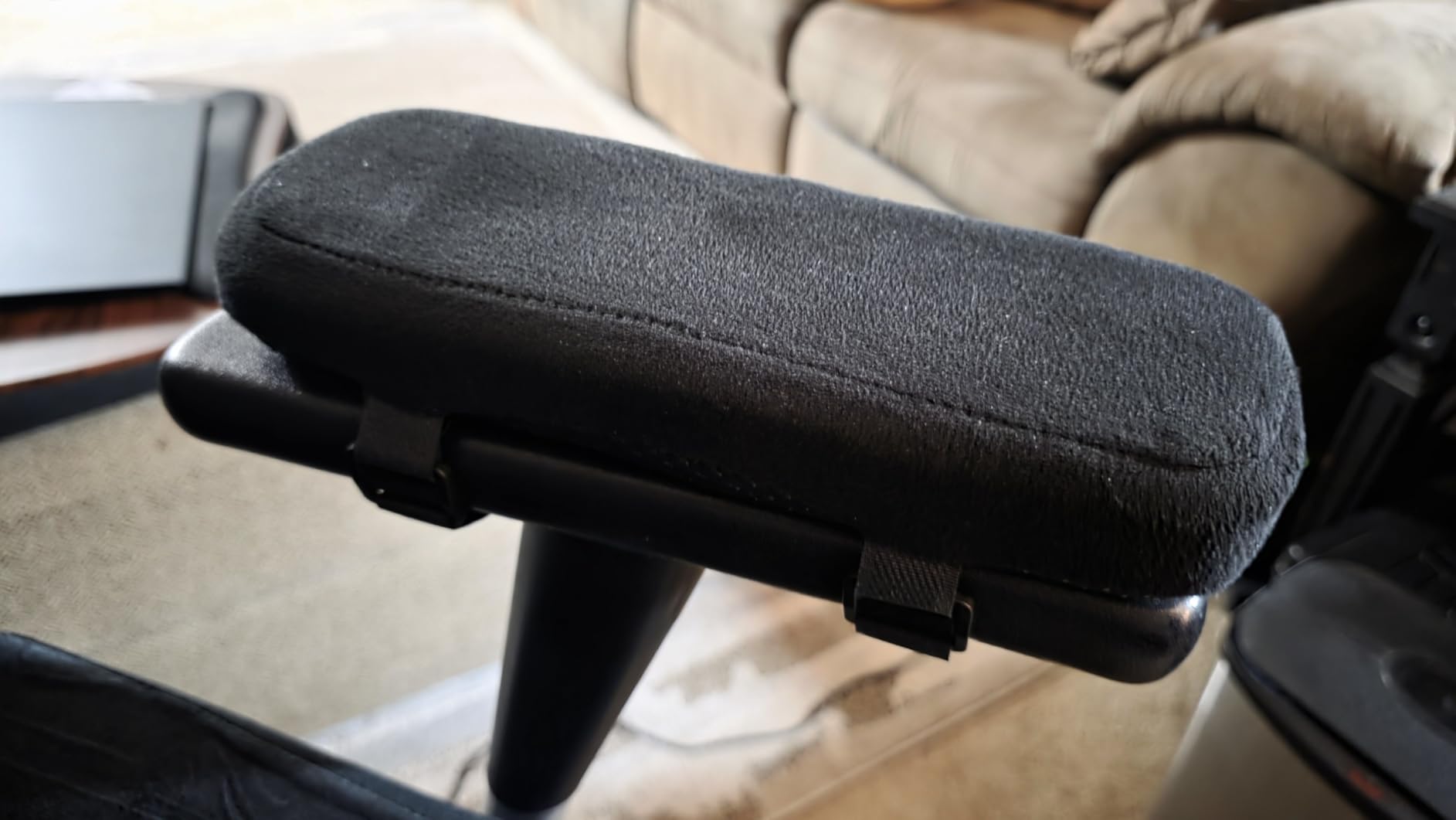 ZNCMRR 2 Pack Office Chair Armrest Pads Covers with Memory Foam Elbow Pillow for Forearm Pressure Relief, Black Arm Rest Covers for Office Chairs, Wheelchair, Comfy Gaming Chair(Black) customer photo 1