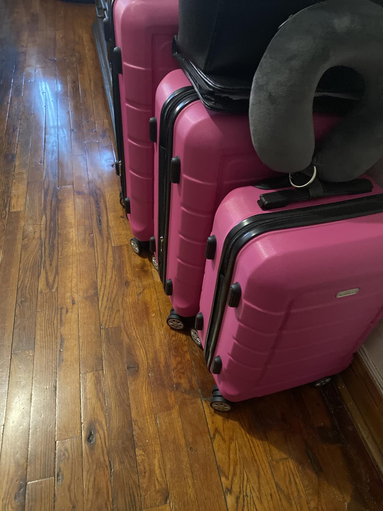 Luggage Sets 3 Piece Expandable 100% PC Durable Hardshell Suitcase with Wheels TSA Lock Blue customer photo 2