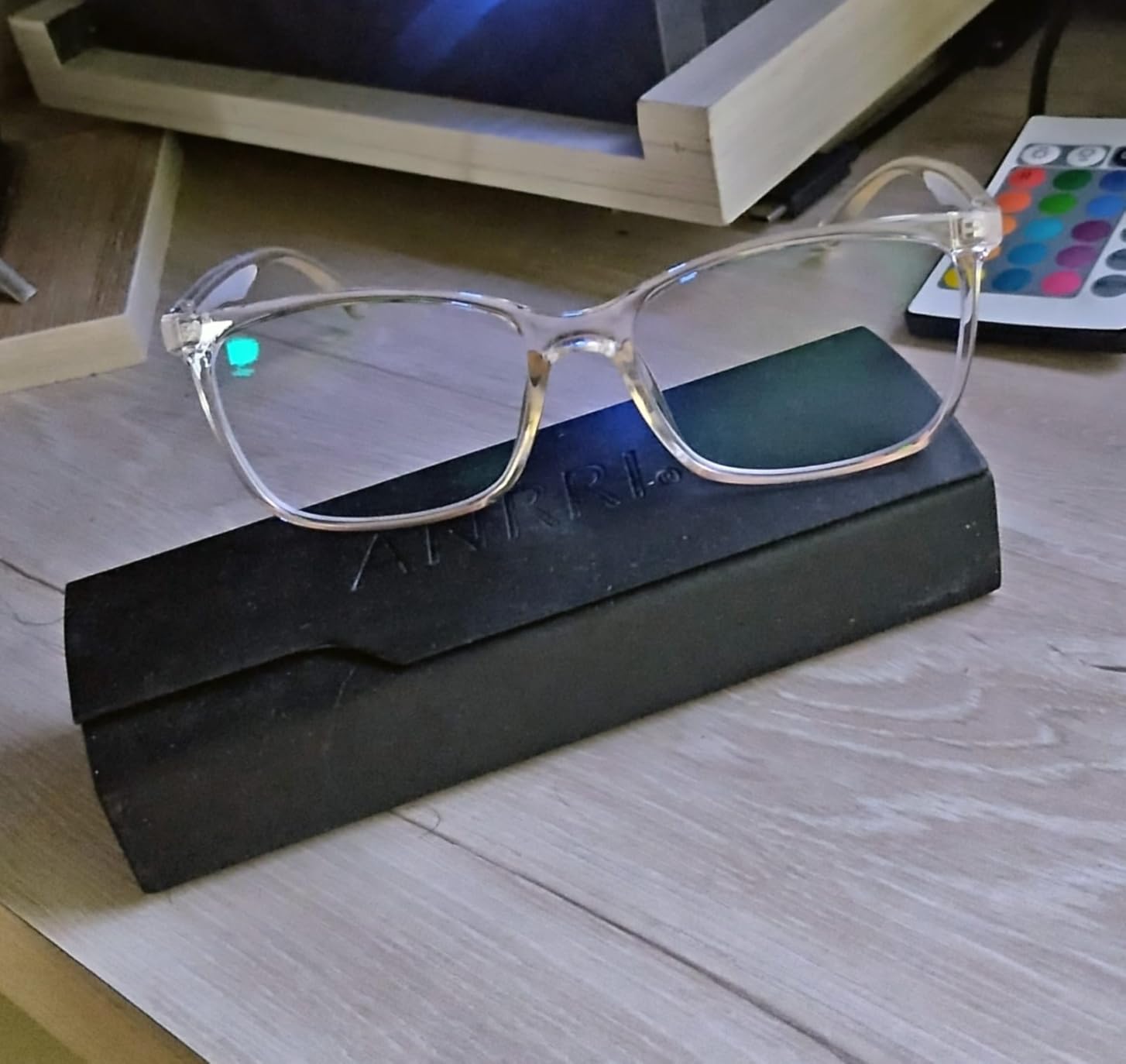 ANRRI Blue Light Blocking Glasses, Anti Eyestrain Lens Lightweight Frame Eyeglasses, Black, Men/Women customer photo 2