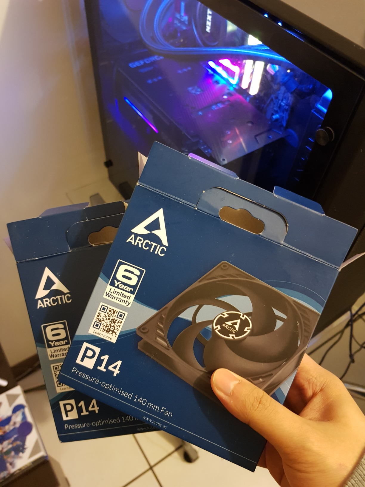 ARCTIC P14 - PC Fan, 140mm Case Fan, Pressure-optimised, Quiet Motor, Computer, Fan Speed: 1700 RPM - Black customer photo 1