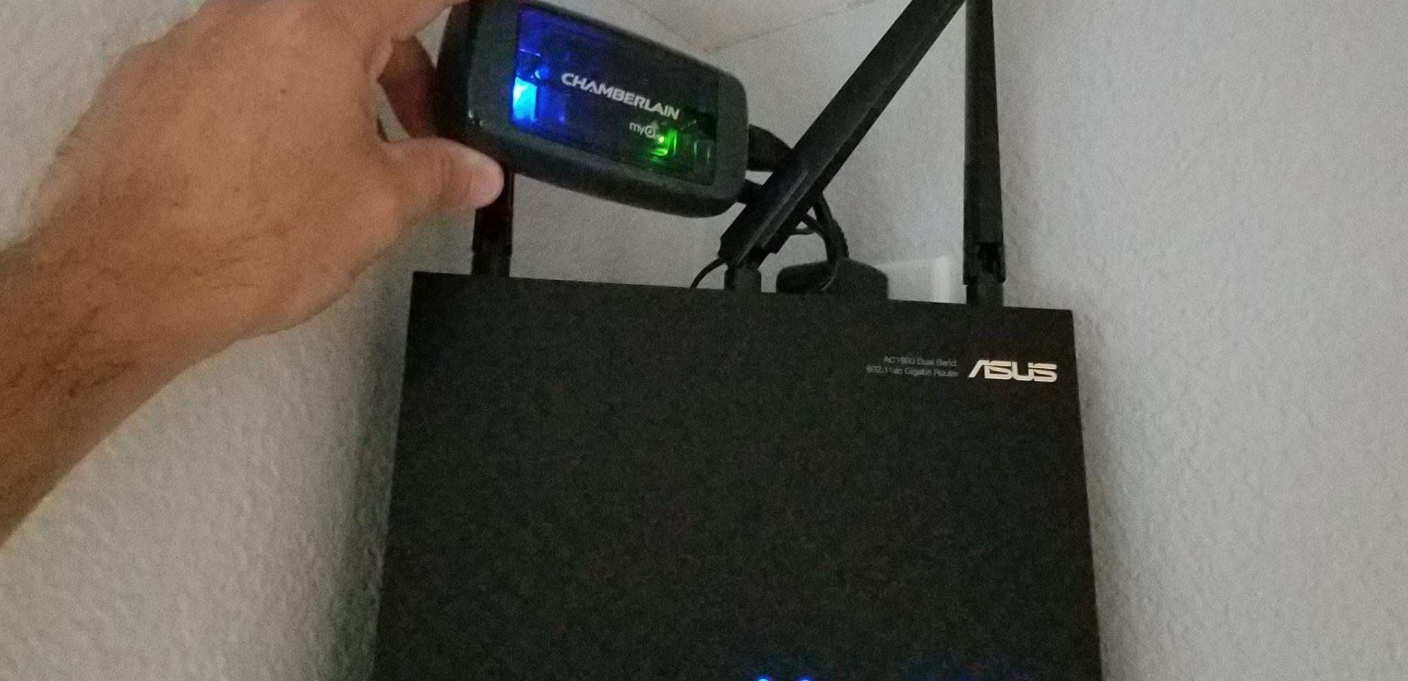 Chamberlain Smart Garage Door Opener - Wall Mounted - myQ Smartphone Controlled - Ultra Quiet Space Saving Direct Drive, Model RJO20, Black customer photo 1