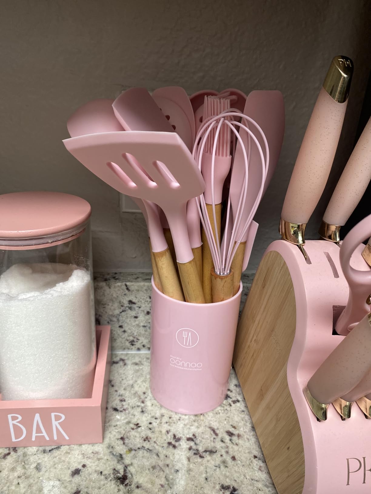 oannao Silicone Cooking Utensils Kitchen Utensil Set - 446°F Heat Resistant Silicone Kitchen Utensils Set, Spatula, Turner Tongs, Spoon, Whisk, Kitchen Gadgets for Nonstick Cookware, BPA Free (Gray) customer photo 2