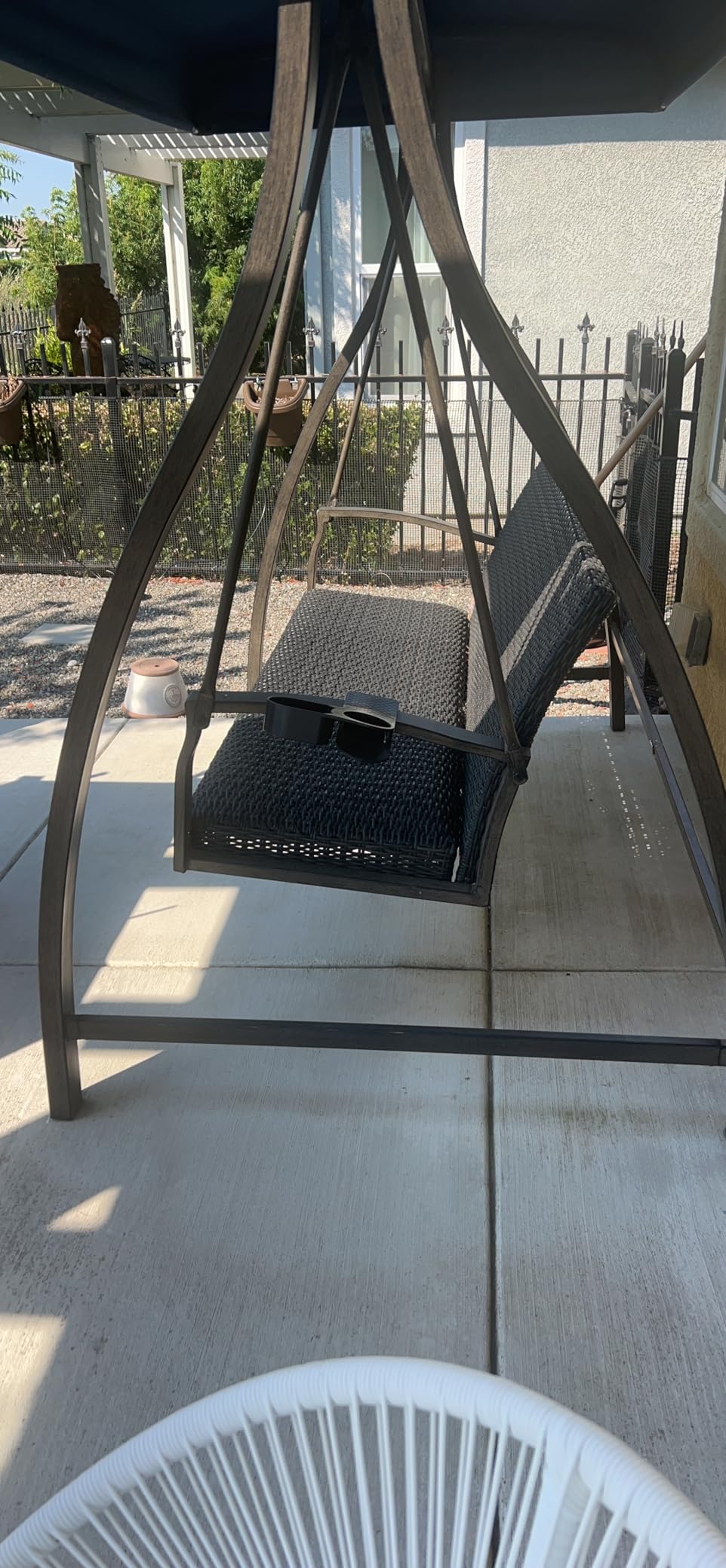 ENHANCE Clip On Desk Cup Holder - Desktop Organizer Clamp, Water Bottle Holder, Remote Holder - Home Office Desk Accessories - Drink & Food Storage with Metal Spring - Holds Phones, Office Supplies customer photo 1