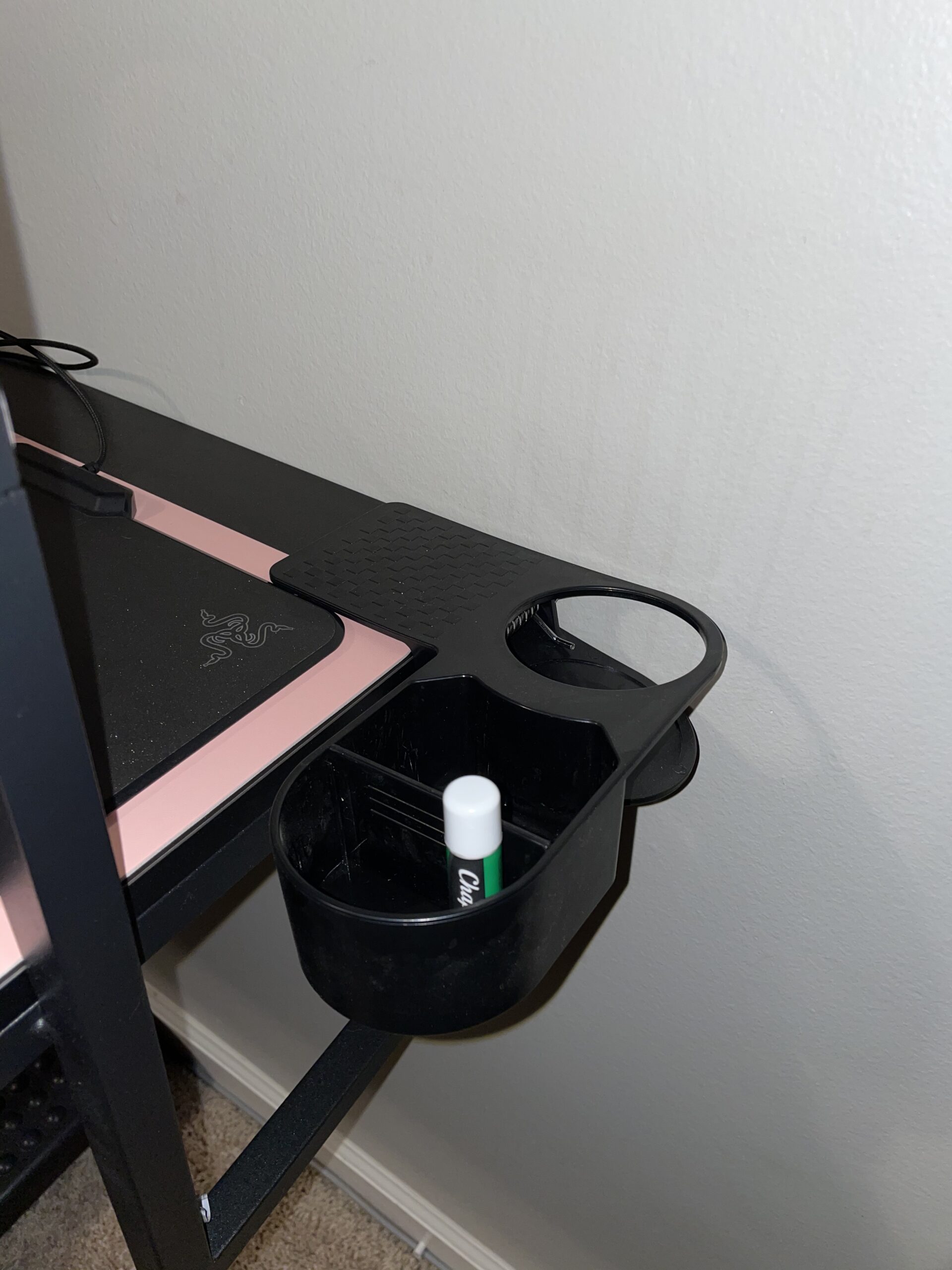 ENHANCE Clip On Desk Cup Holder - Desktop Organizer Clamp, Water Bottle Holder, Remote Holder - Home Office Desk Accessories - Drink & Food Storage with Metal Spring - Holds Phones, Office Supplies customer photo 2