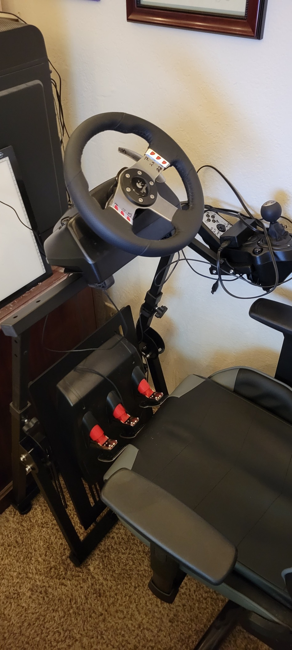GT OMEGA Apex Racing Wheel Stand - Compatible with Logitech G29 and G920, Fanatec ClubSport, and Thrustmaster TX, T500, & T300, Foldable, Tilt-Adjustable customer photo 1