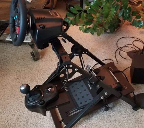 GT OMEGA Apex Racing Wheel Stand - Compatible with Logitech G29 and G920, Fanatec ClubSport, and Thrustmaster TX, T500, & T300, Foldable, Tilt-Adjustable customer photo 2