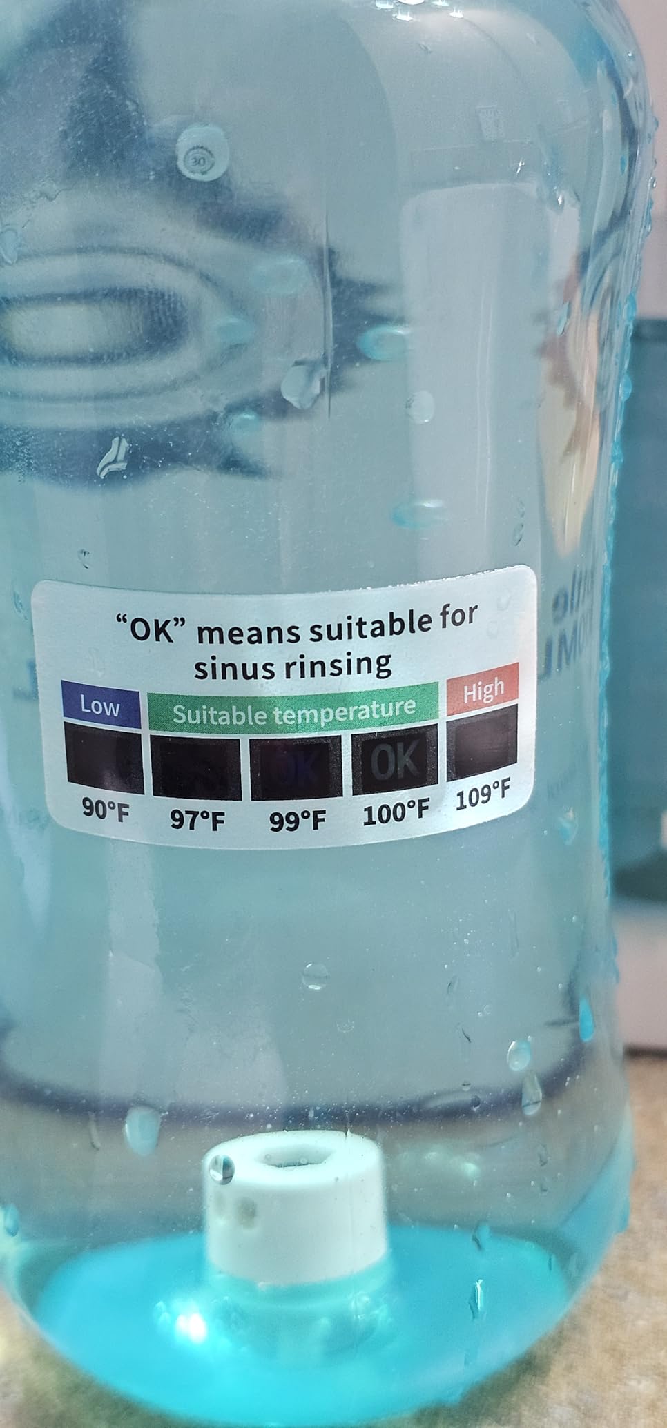 MAOEVER Neti Pot Sinus Rinse Bottle Nose Wash Cleaner Pressure Rinse Nasal Irrigation for Adult & Kid BPA Free 300 ML with 30 Nasal Wash Salt Packets and Sticker Thermometer(Blue) customer photo 1