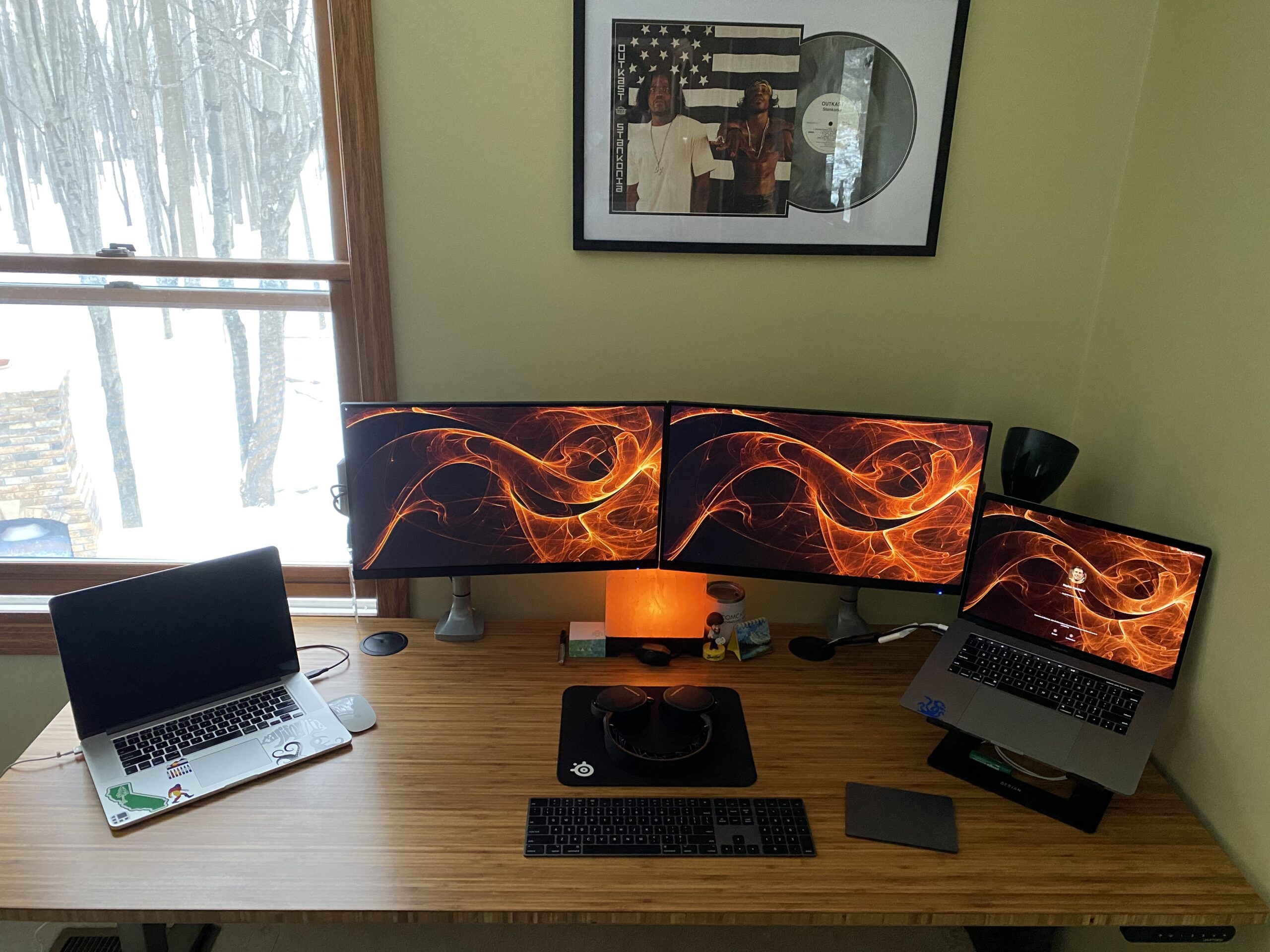 UPLIFTDESK Bamboo (72 x 30 inch) Standing Desk 2-Leg V3 Adjustable Stand Up C-Frame (Indus.), Advanced Keypad, Wire Grommets, Wire Tray, Rocker Board customer photo 2