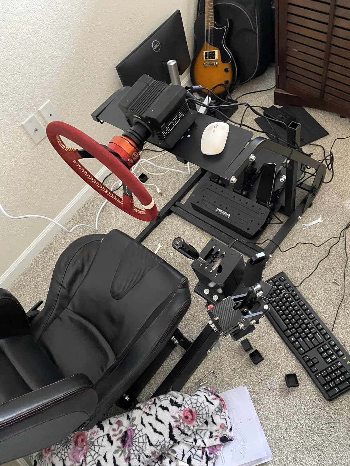 Marada Reinforced Stabilizing Racing Steering Wheel Cockpit Fit for Fanatec, for PXN, for Thrustmaster, for Logitech Device Adjustable Driving Simulator Stand, Wheel Pedal Handbrake Not Included customer photo 1