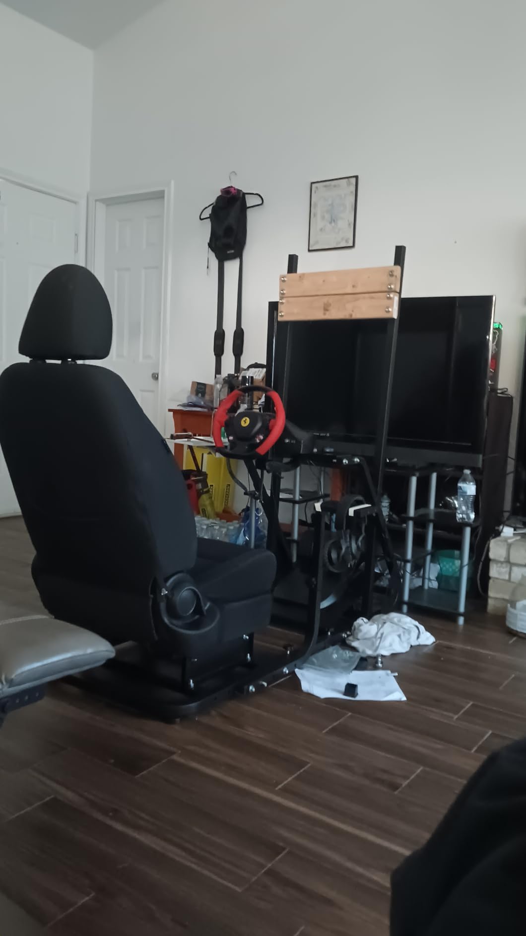 Marada Reinforced Stabilizing Racing Steering Wheel Cockpit Fit for Fanatec, for PXN, for Thrustmaster, for Logitech Device Adjustable Driving Simulator Stand, Wheel Pedal Handbrake Not Included customer photo 2