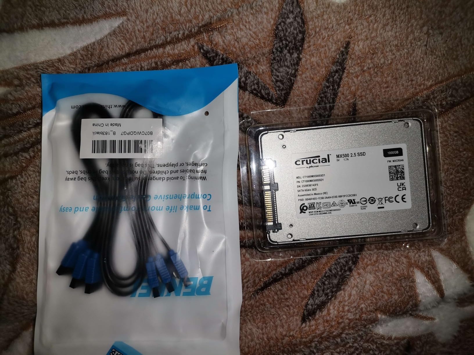 BENFEI SATA Cable III, 3 Pack SATA Cable III 6Gbps Straight HDD SDD Data Cable with Locking Latch 18 Inch Compatible for SATA HDD, SSD, CD Driver, CD Writer - Black customer photo 2