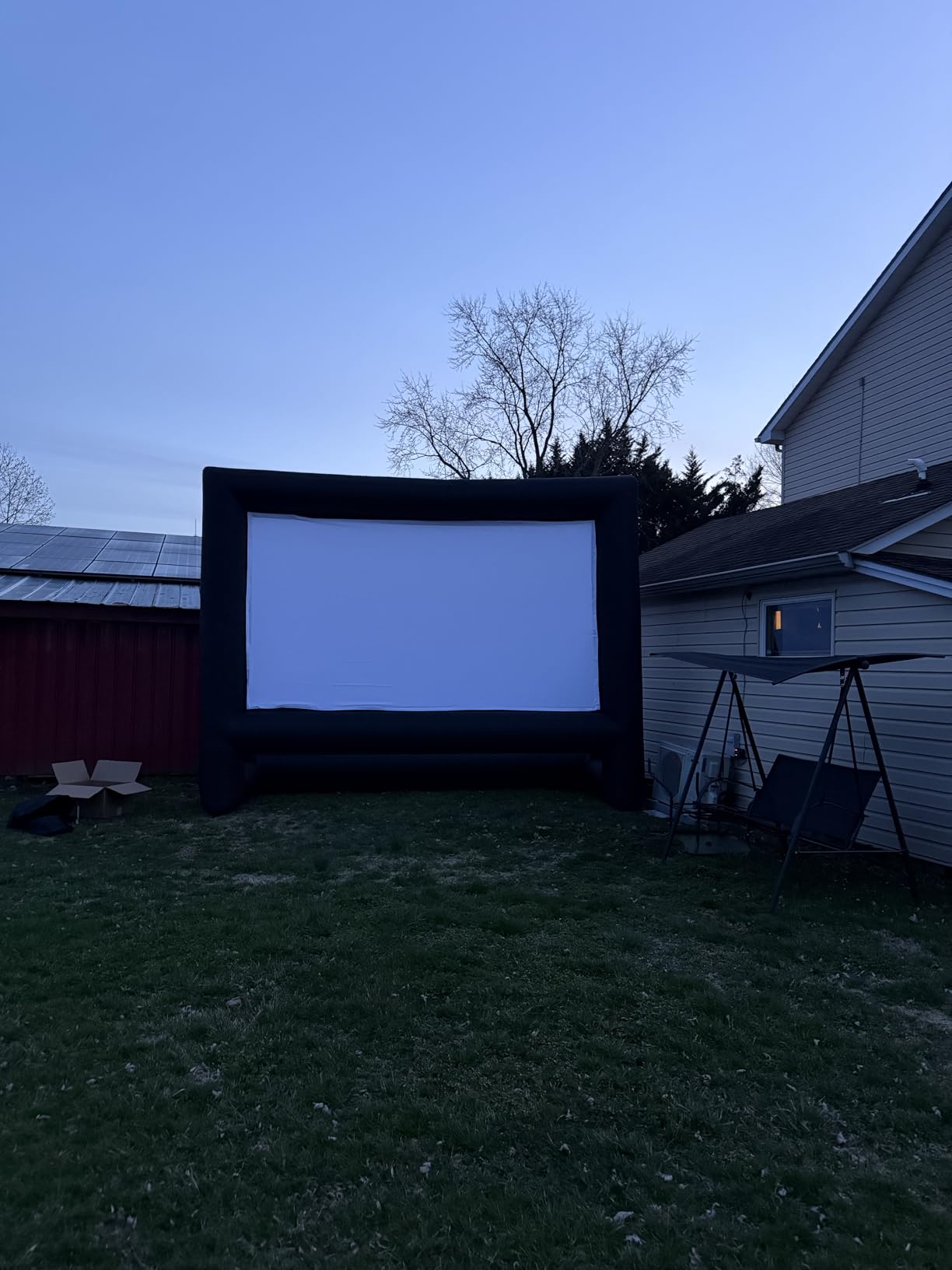 16ft Inflatable Movie Screen Outdoor Projector Screen with Air Blower Storage Bag - Front/Rear Projection, Easy Set Up Blow Up Screen for Backyard Movie Night customer photo 1