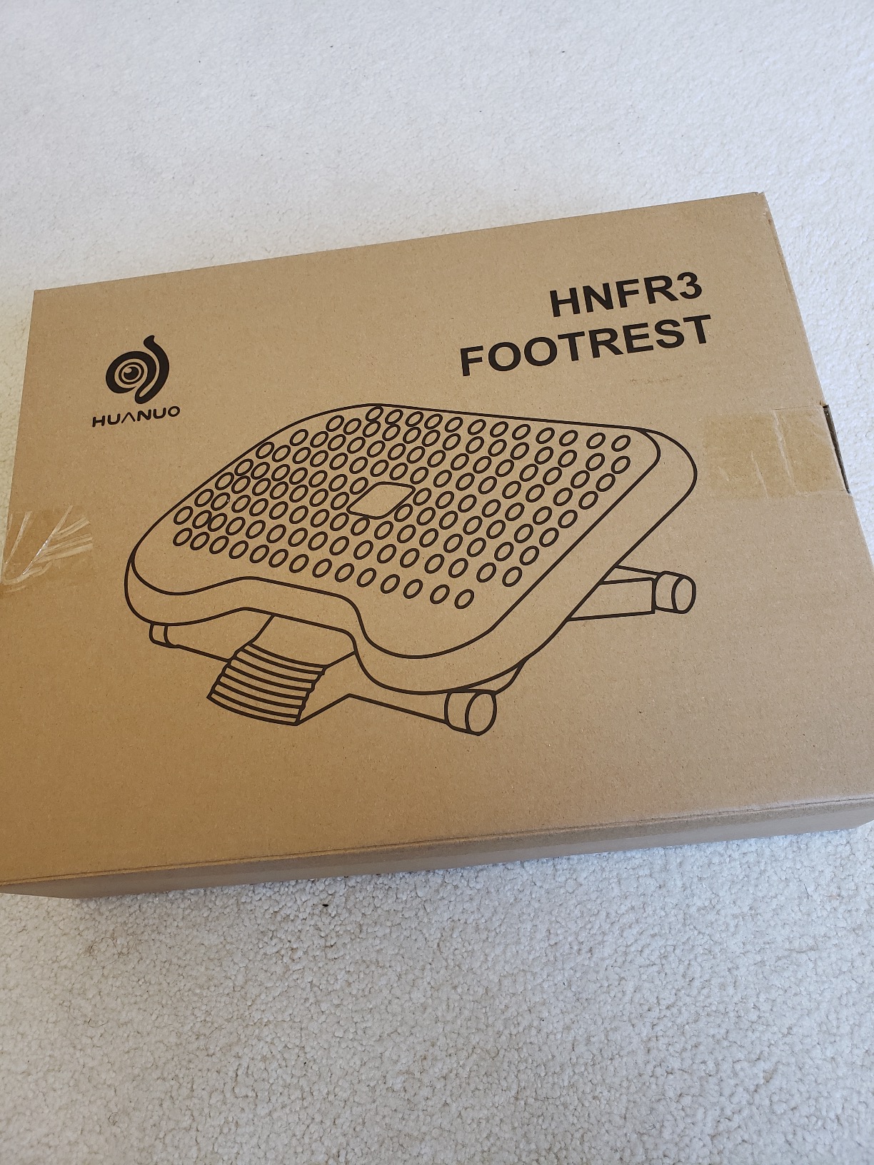 HUANUO Adjustable Desk Footrest, Foot Rest for Under Desk at Work with Massage, Adjustable Foot Stool with 3 Height Position & 30 Degree Tilt Angle Adjustment for Home, Office customer photo 2