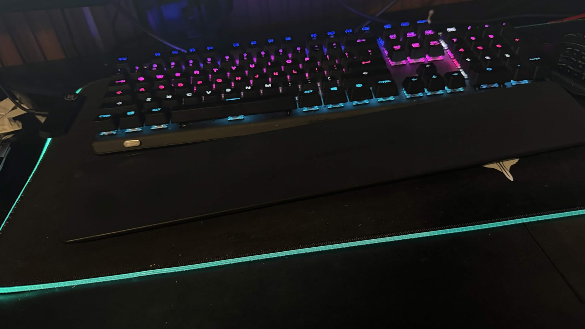 BladeHawks Extra Large RGB Gaming Mouse Pad-14 Light Modes, Extended Soft LED Mouse Pad, Anti-Slip Rubber Base, Computer Keyboard Mousepad Mat (31.5 x 12 Inch) customer photo 1