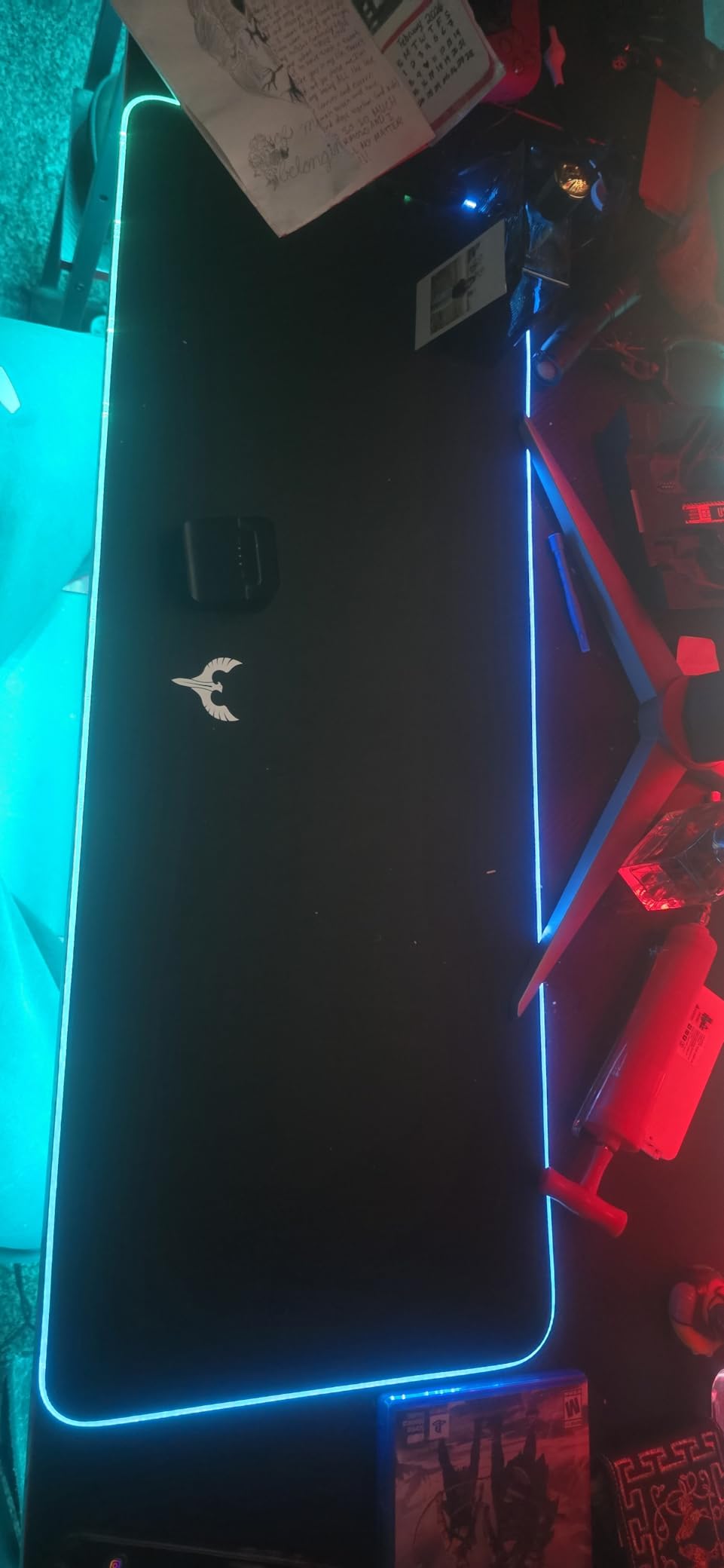 BladeHawks Extra Large RGB Gaming Mouse Pad-14 Light Modes, Extended Soft LED Mouse Pad, Anti-Slip Rubber Base, Computer Keyboard Mousepad Mat (31.5 x 12 Inch) customer photo 2