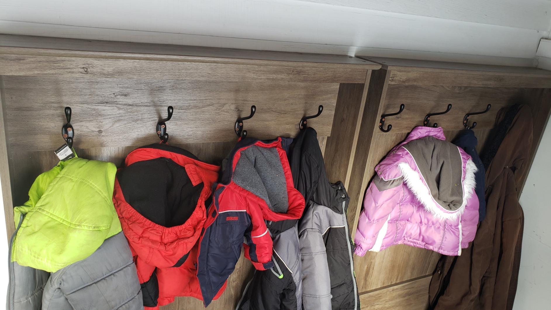 Prepac Entryway Organizer with 4 Coat Hooks, Coat Rack Hall Tree with Bench and Coat Storage, Furniture for Entryway with 15 Cubbies for Shoe Storage, 38