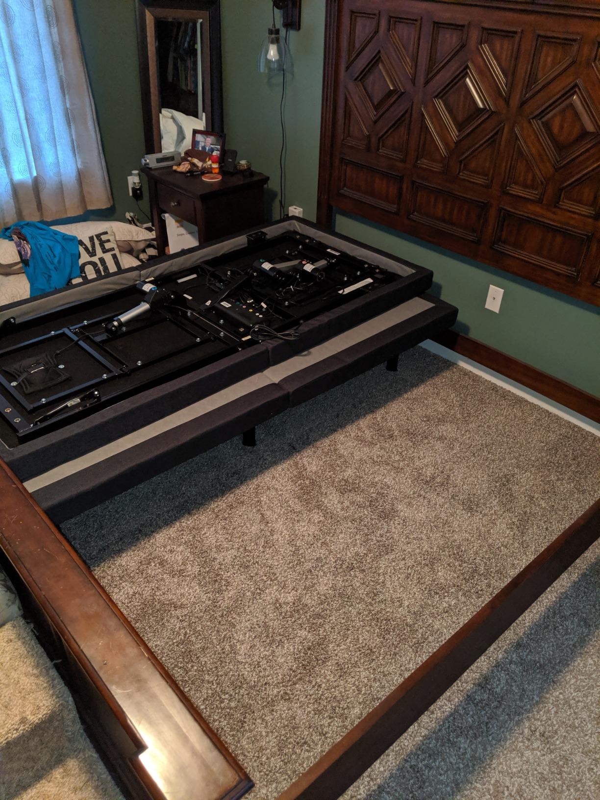 Sven & Son Harmony Adjustable Bed Base, Head and Foot Lift, Massage, Under-Bed Lights, USB, Gel Memory, Zero Gravity Smart Frame - Split King + 14 inch Hybrid Spring Matt (Medium Soft) customer photo 2