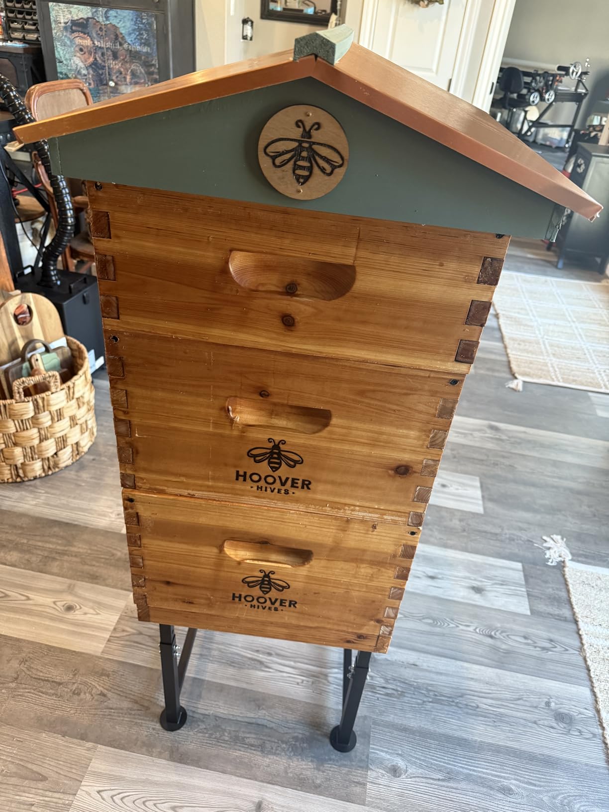 Hoover Hives: The Original Beeswax Coated Beehive Kit. Includes 2 Deep & 1 Medium Boxes with 10 Wooden Frames & Heavy Wax Coated Foundations. Easy Assembly with Predrilled Holes& Screws (Unassembled) customer photo 2
