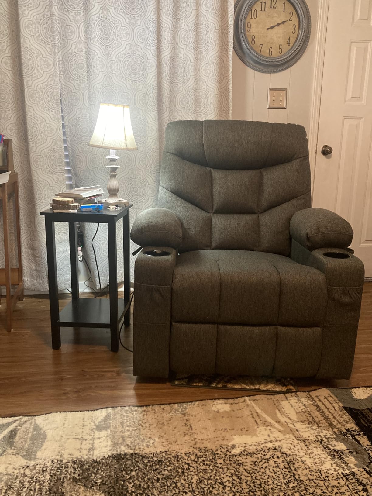 MCombo Power Lift Recliner Chair with Extended Footrest for Elderly People, Fabric 7287 (Brown, Medium) customer photo 1