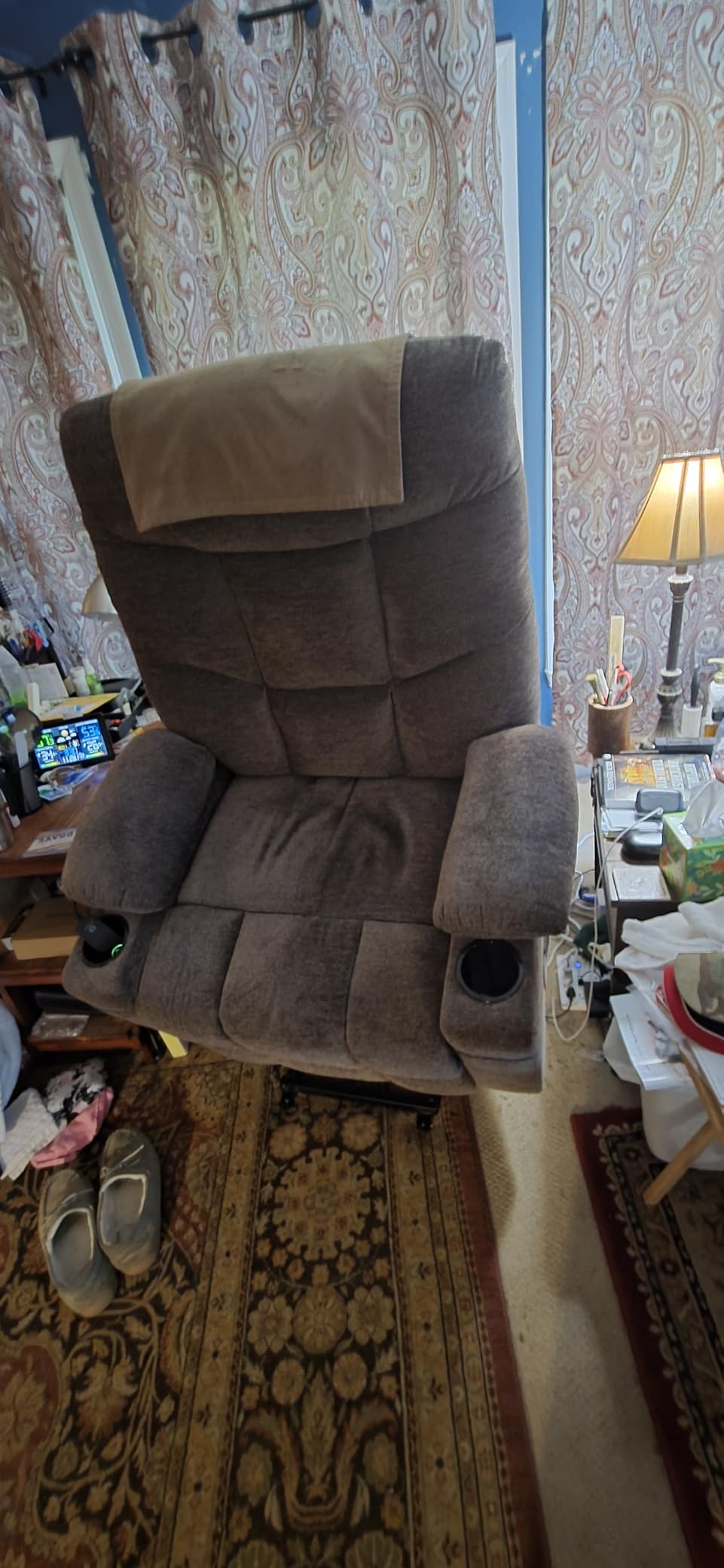 MCombo Power Lift Recliner Chair with Extended Footrest for Elderly People, Fabric 7287 (Brown, Medium) customer photo 2