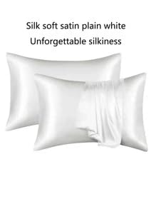 Love's cabin Satin Pillowcase Set of 2 Queen Size 20x30, Cooling Pillow Covers for Hair and Skin, Silky Smooth with Envelope Closure, Similar to Silk, Black customer photo 2