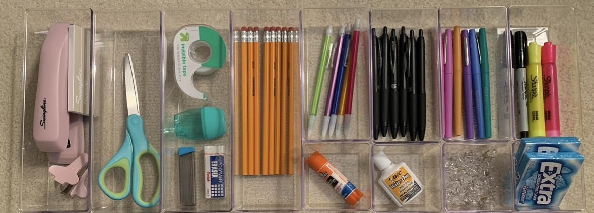 Simple Houseware Clear Drawer Organizer for Office Bin Desk Storage, Assorted Size, 6 Packs customer photo 2