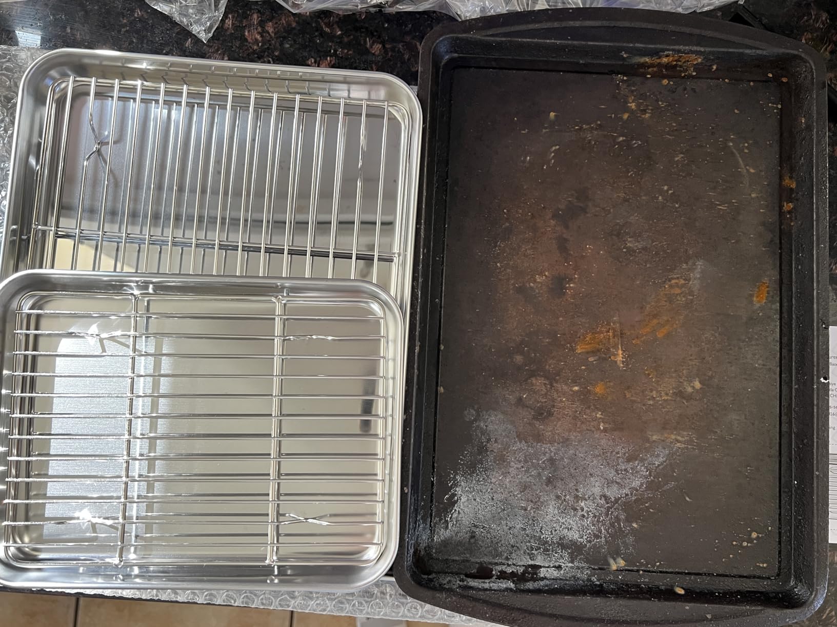 Wildone Baking Sheet with Rack Set (3 Pans + 3 Racks), Stainless Steel Baking Pan Cookie Sheet with Cooling Rack, Non Toxic & Heavy Duty & Easy Clean customer photo 1