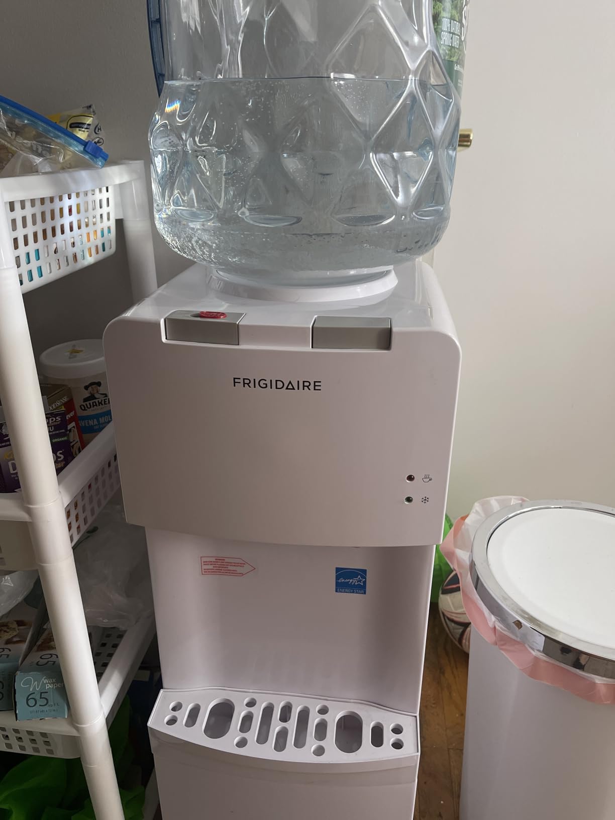 Frigidaire EFWC498, Top Load Hot & Cold Water Cooler Dispenser for Home, Garage, Dorm, RV & Cottage, 3 and 5 Gallon Bottles, 11