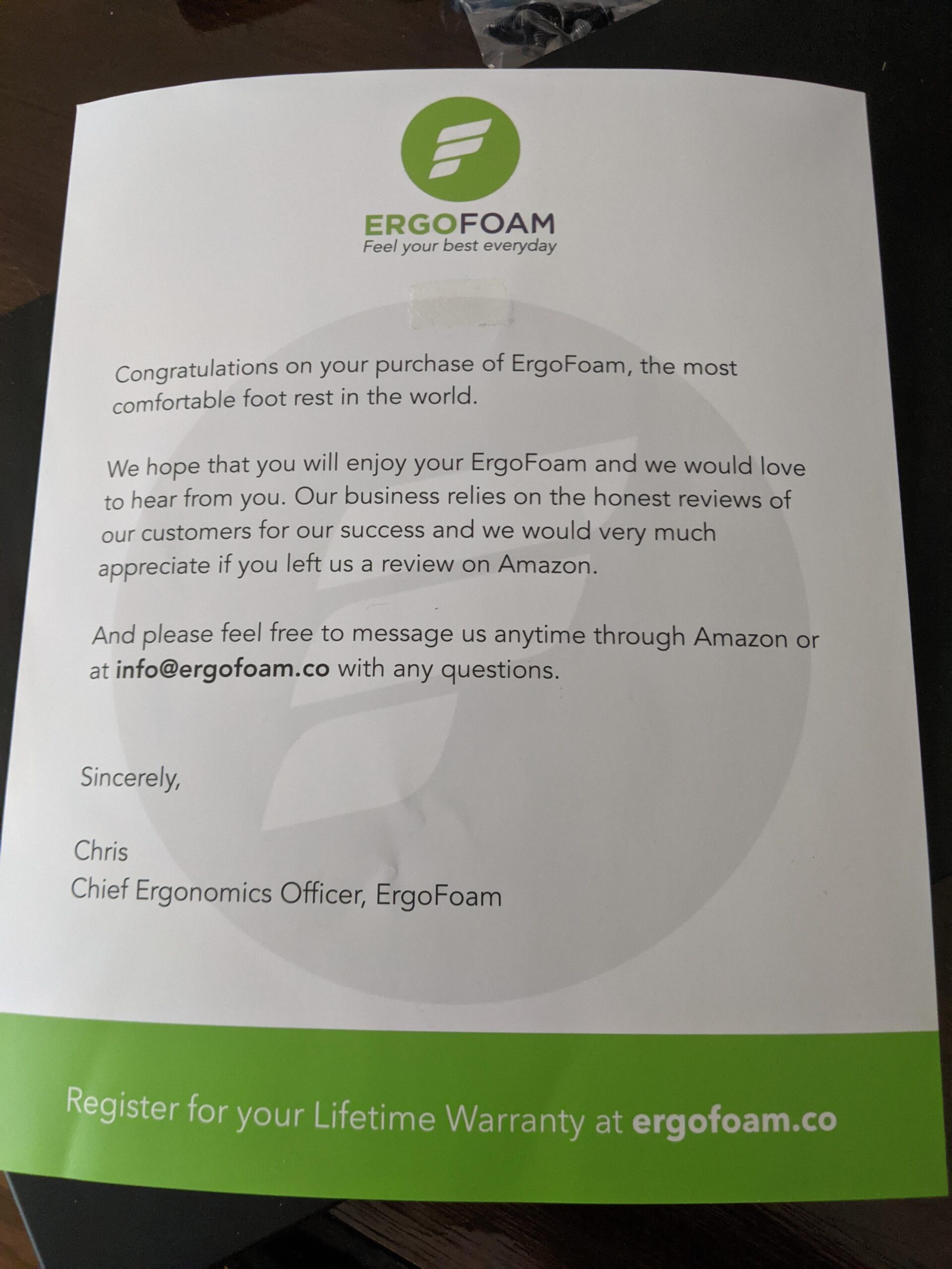 ErgoFoam Foot Rest for Under Desk at Work Adjustable - Chiropractor-Endorsed, High-Density Foam, Velvet (Black) customer photo 1