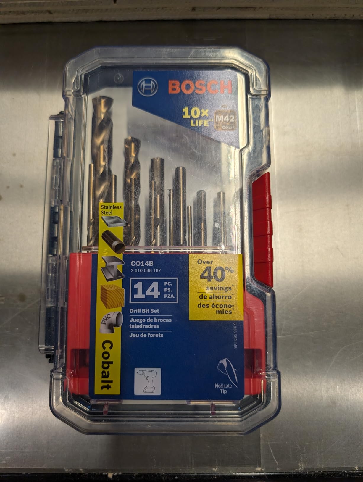 BOSCH CO14B 14-Piece Assorted Set with Included Case - Cobalt M42 Metal Drill Bits with Three-Flat Shank for Drilling Applications in Stainless Steel, Cast Iron, Titanium, and Light-Gauge Metal customer photo 2