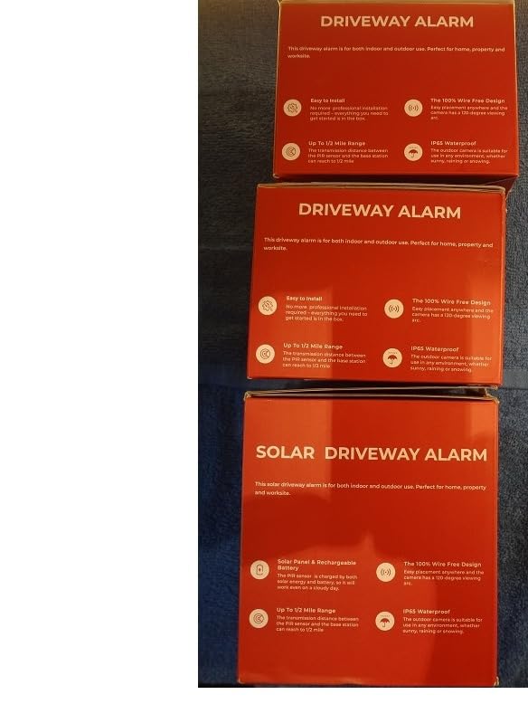 eMACROS Solar Wireless Driveway Alarm System - 1/2 Mile Range, 1 Receiver & 2 Solar Sensors, Weatherproof Outdoor Motion Detector for Farm, Long Driveway & Property Security customer photo 2