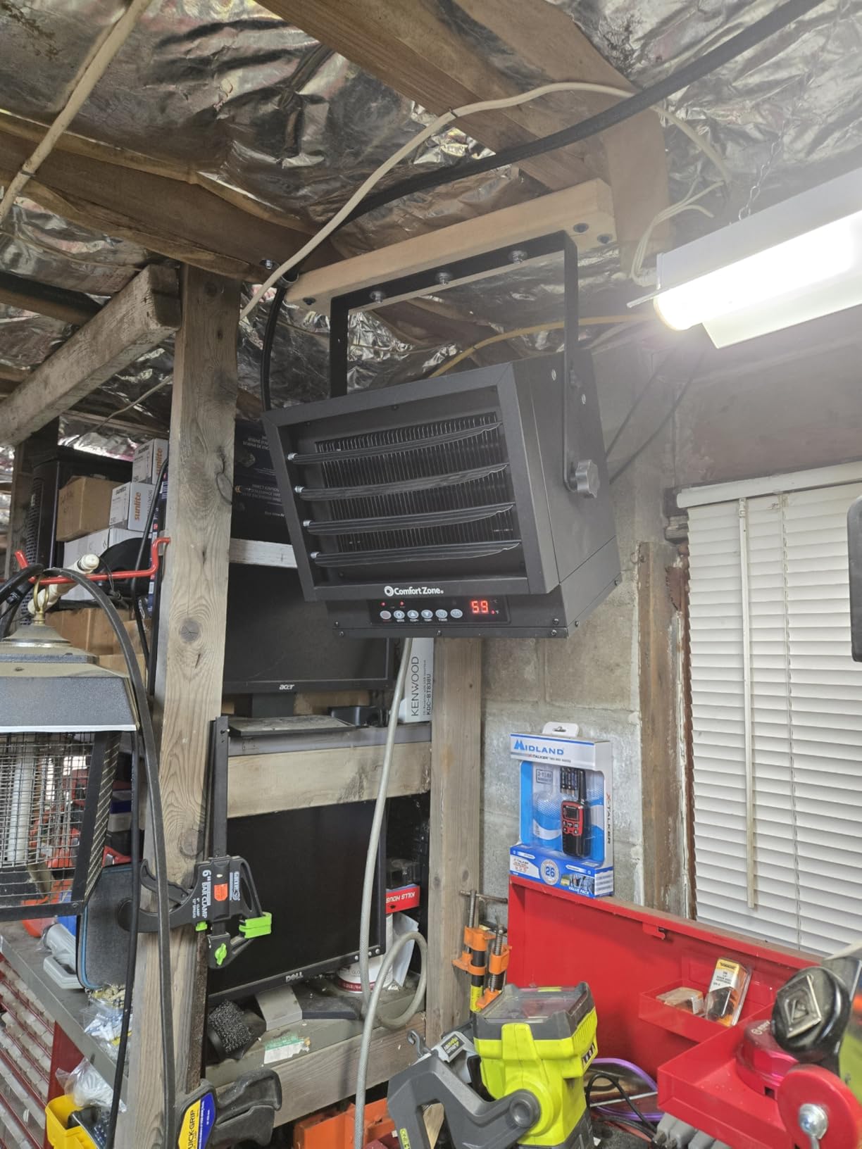 Comfort Zone 7500W Hard-Wired Garage Heater - Industrial & Commercial Ceiling Mount, 240V Fan-Forced with Remote, Digital Thermostat, Timer customer photo 1