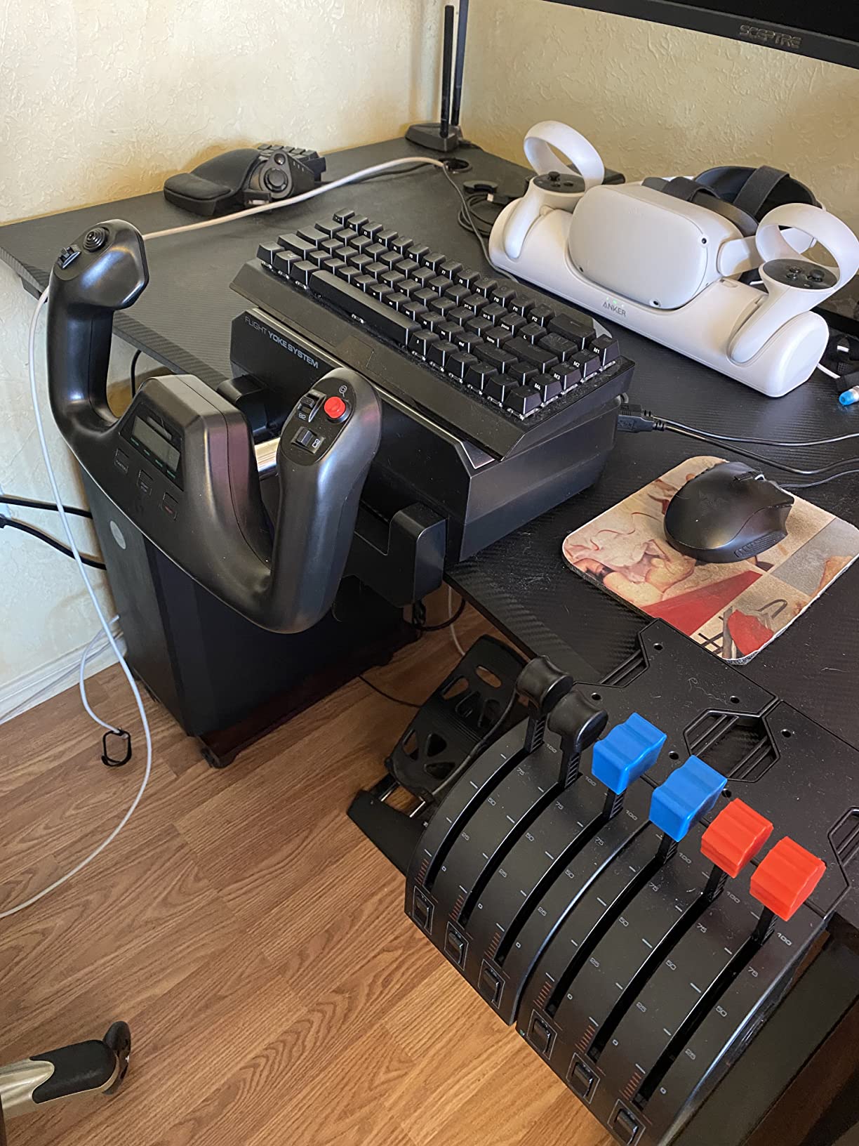 Logitech G PRO Flight Yoke System, Professional Simulation Yoke and Throttle Quadrant, 3 Modes, 75 Programmable Controls, Configurable Knobs, Steel Shaft, USB, PC - Black customer photo 1