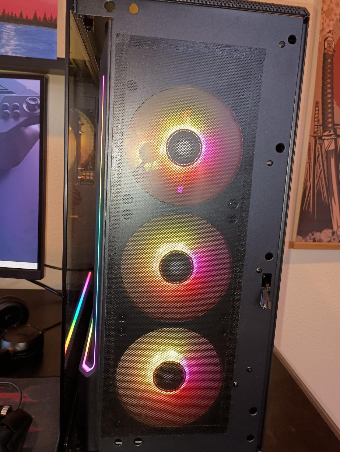 MoKo 120 x 240mm Dust Filter for Computer Cooler Fan, [2 Pack] Magnetic Frame PC Fan Dust Mesh PC Cooler Filter Dustproof PVC Cover Computer Fan Grills - Black customer photo 2