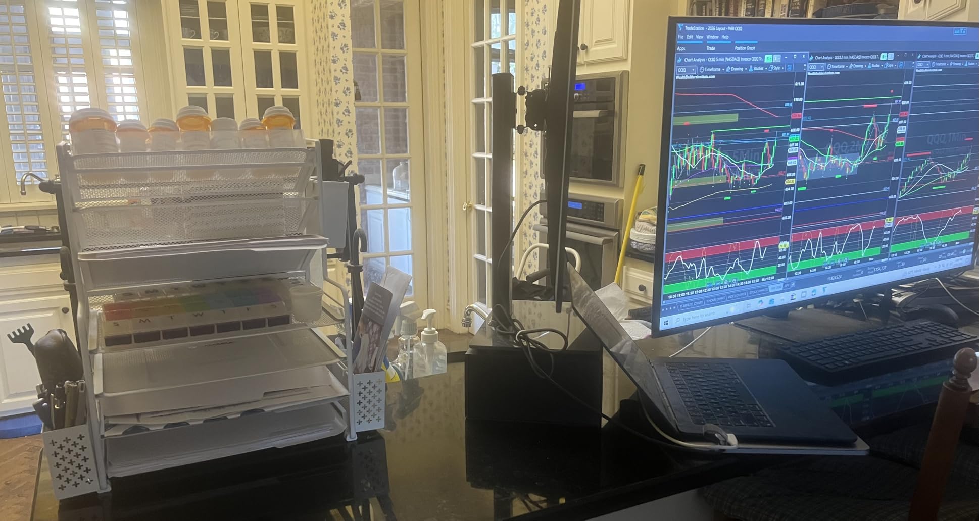 Simple Trending 7 Tier Desk File Organizer, Letter Tray Paper Organizer with Pen Holder and Metal Hanging Basket, Black customer photo 1