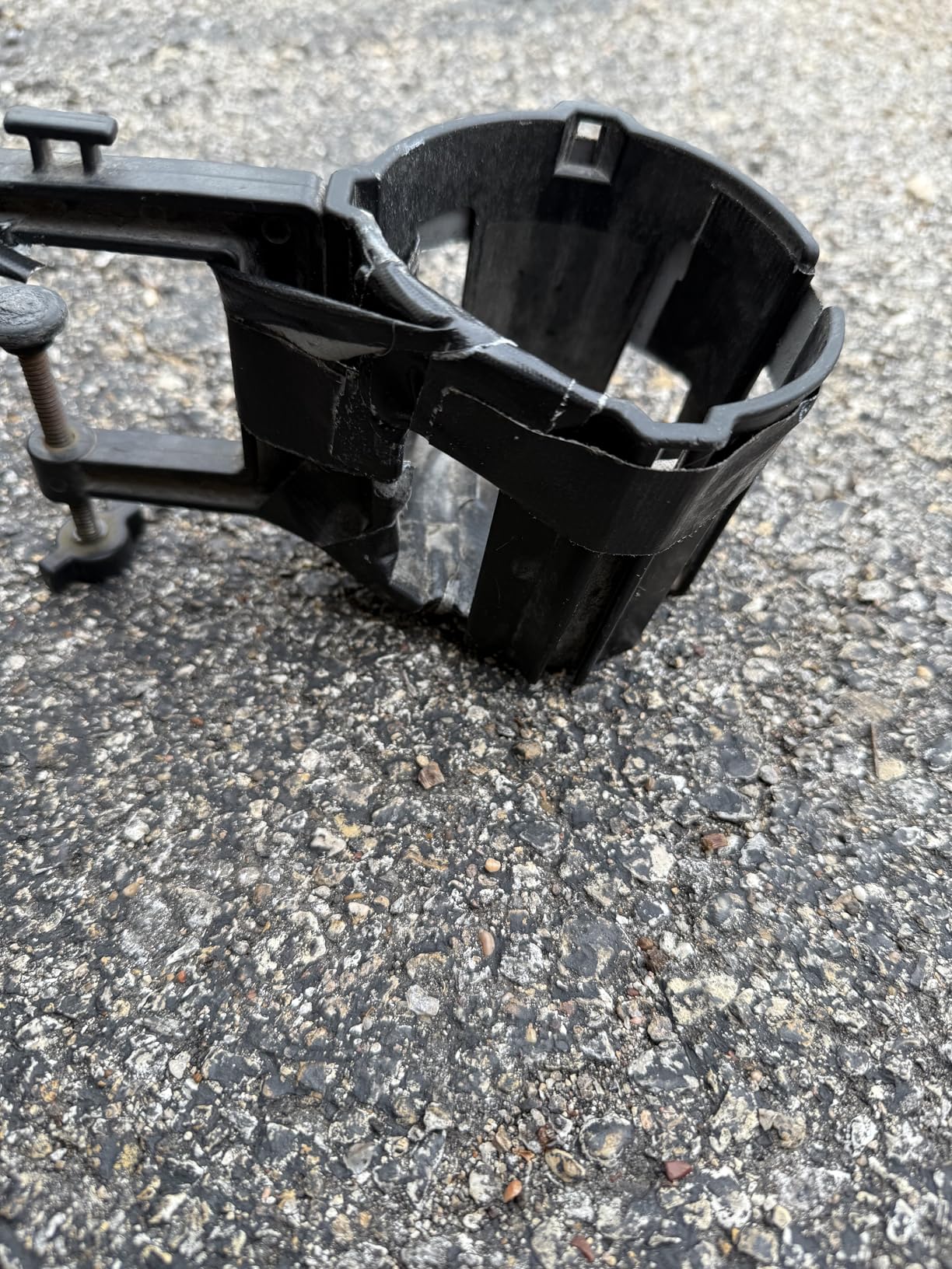 Original Large Desk Cup Holder Clamp - Cup-Holster, The Anti-Spill Cup Holder Mount for Your Table, Office & Gaming Setup - Multi-Directional Drink Holder & Headphone Hanger customer photo 1