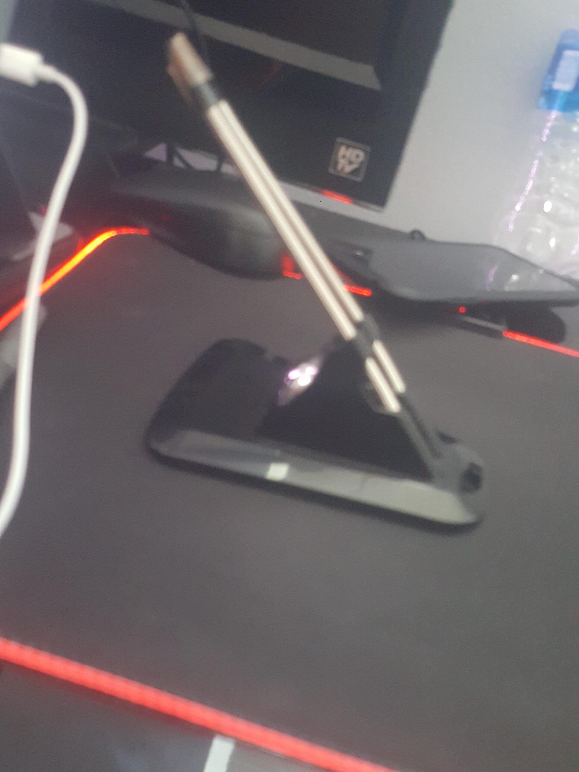 ONE250 Mouse Bungee Cable Cord Management Clip Gaming Flexible Fixer Holder - Gaming Drag-Free Wired Mouse Support (Black) customer photo 2