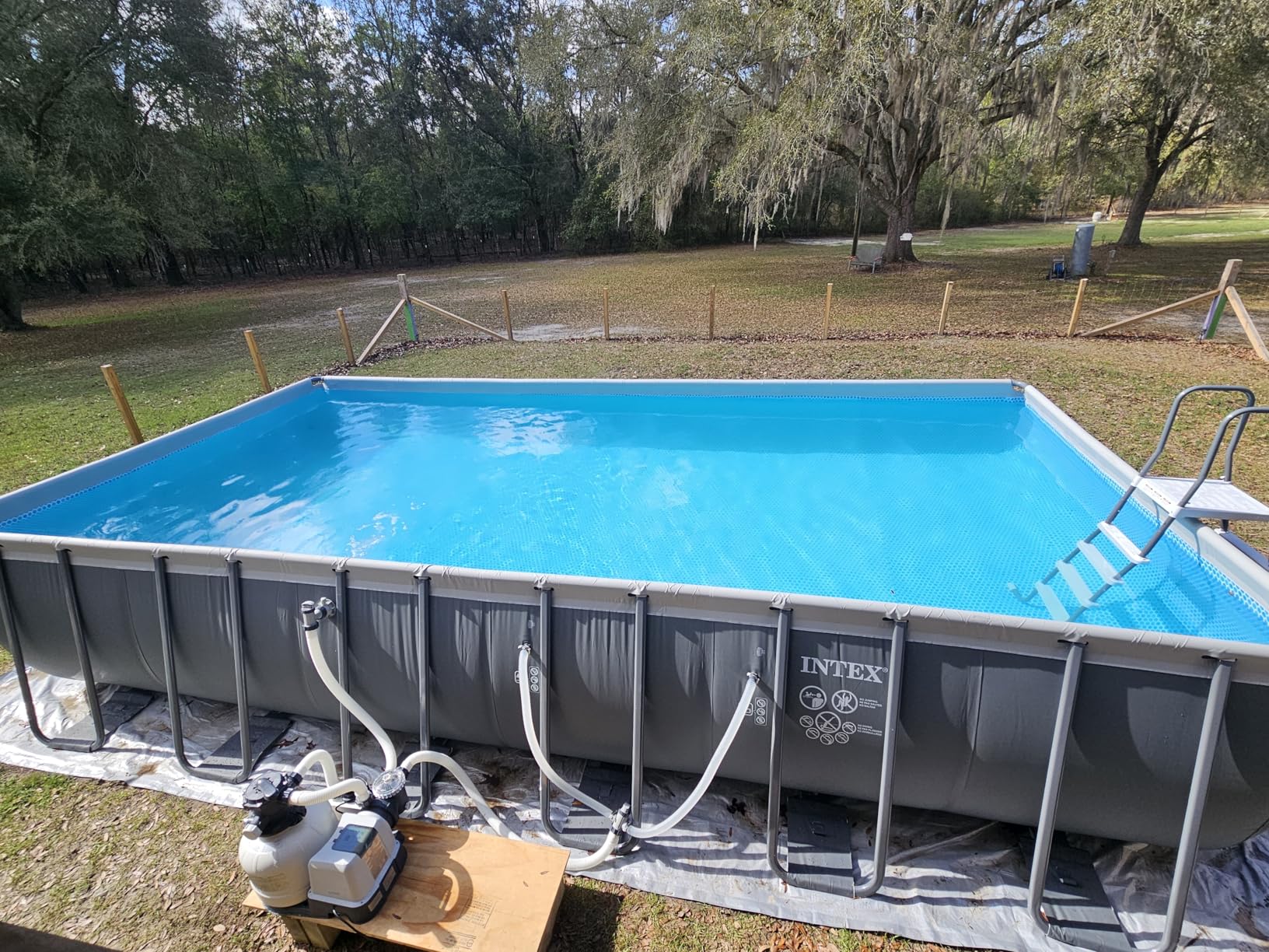 INTEX Ultra XTR 32 ft x 16 ft 52 in Above Ground Pool Set, Rectangular Swimming Pool with Steel Frame, 2800 GPH Sand Filter Pump, Ladder, Cover, & Ground Cloth customer photo 1