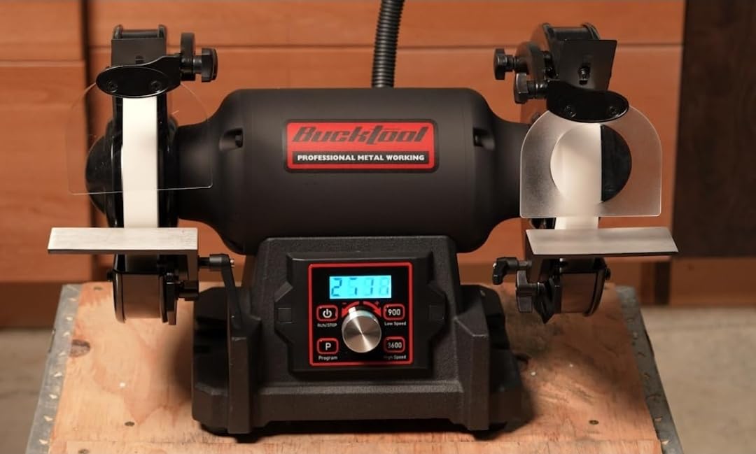 BUCKTOOL 8 inch Dual Speed Bench Grinder & Buffer, Professional Low High Speed Bench Grinder Buffer with Cast Iron Base customer photo 1