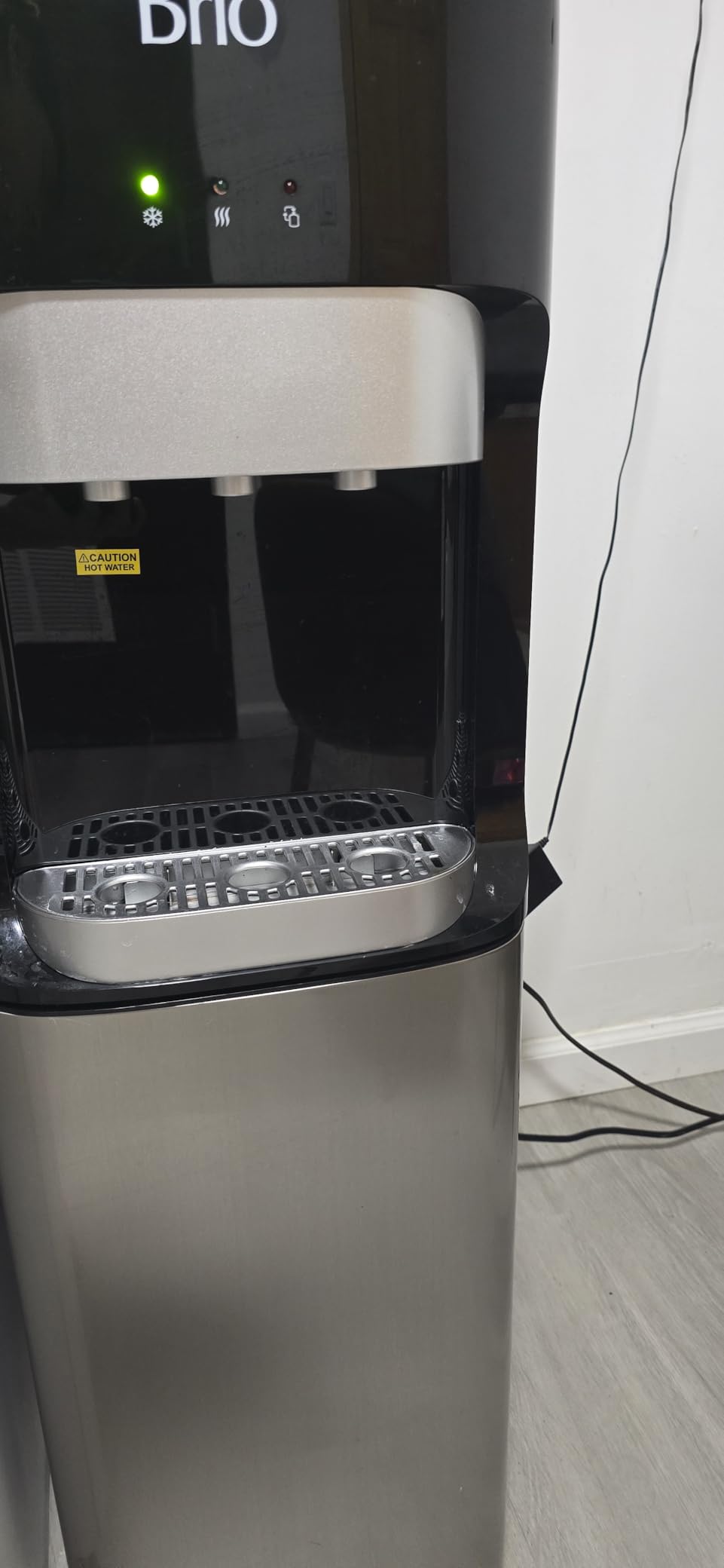 Brio Bottom Loading Water Cooler Dispenser for 5 Gallon Bottles - 3 Temperatures with Hot, Room & Cold Spouts, Child Safety Lock, LED Display with Empty Bottle Alert, Stainless Steel customer photo 1