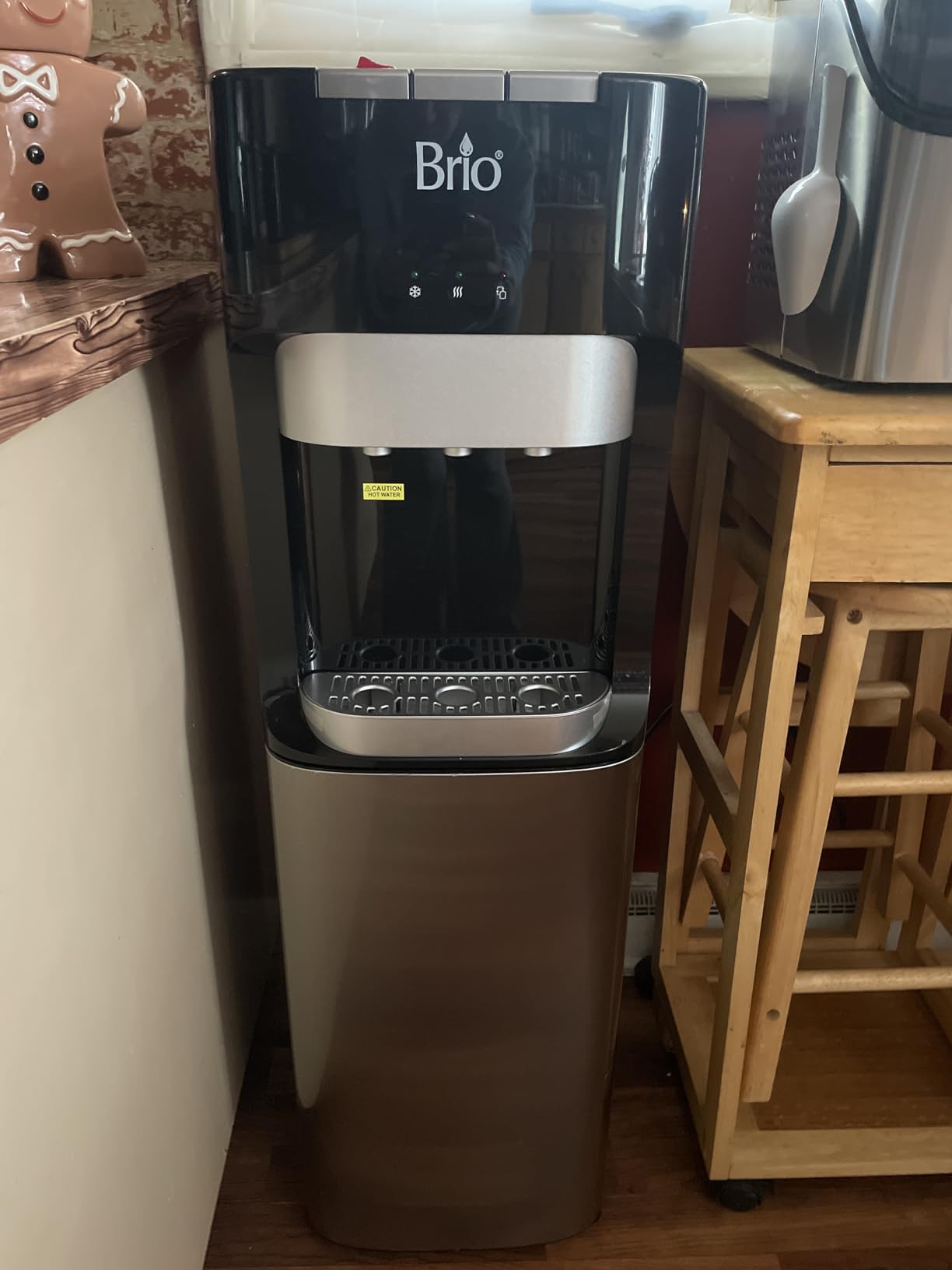 Brio Bottom Loading Water Cooler Dispenser for 5 Gallon Bottles - 3 Temperatures with Hot, Room & Cold Spouts, Child Safety Lock, LED Display with Empty Bottle Alert, Stainless Steel customer photo 2