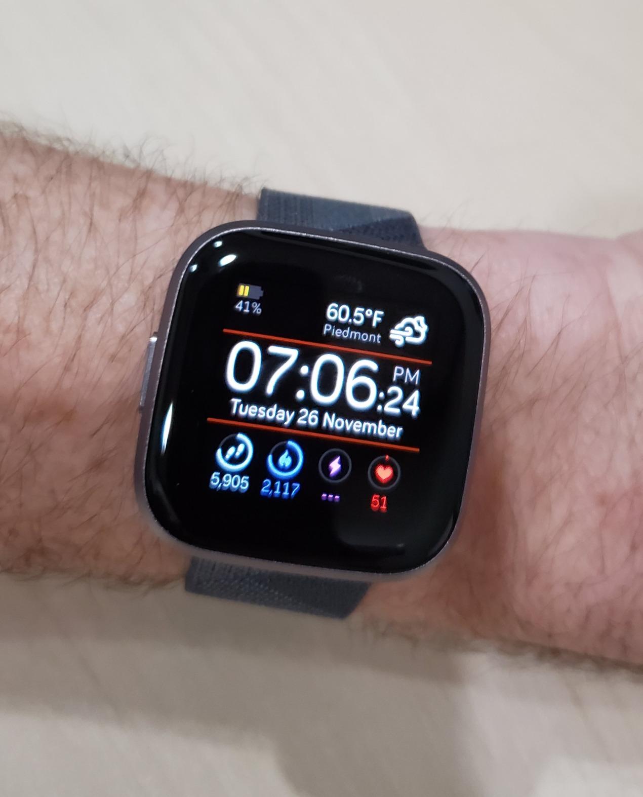 Fitbit Versa 2 Special Edition Health and Fitness Smartwatch with Heart Rate, Music, Alexa Built-In, Sleep and Swim Tracking, Smoke Woven/Mist Grey customer photo 1