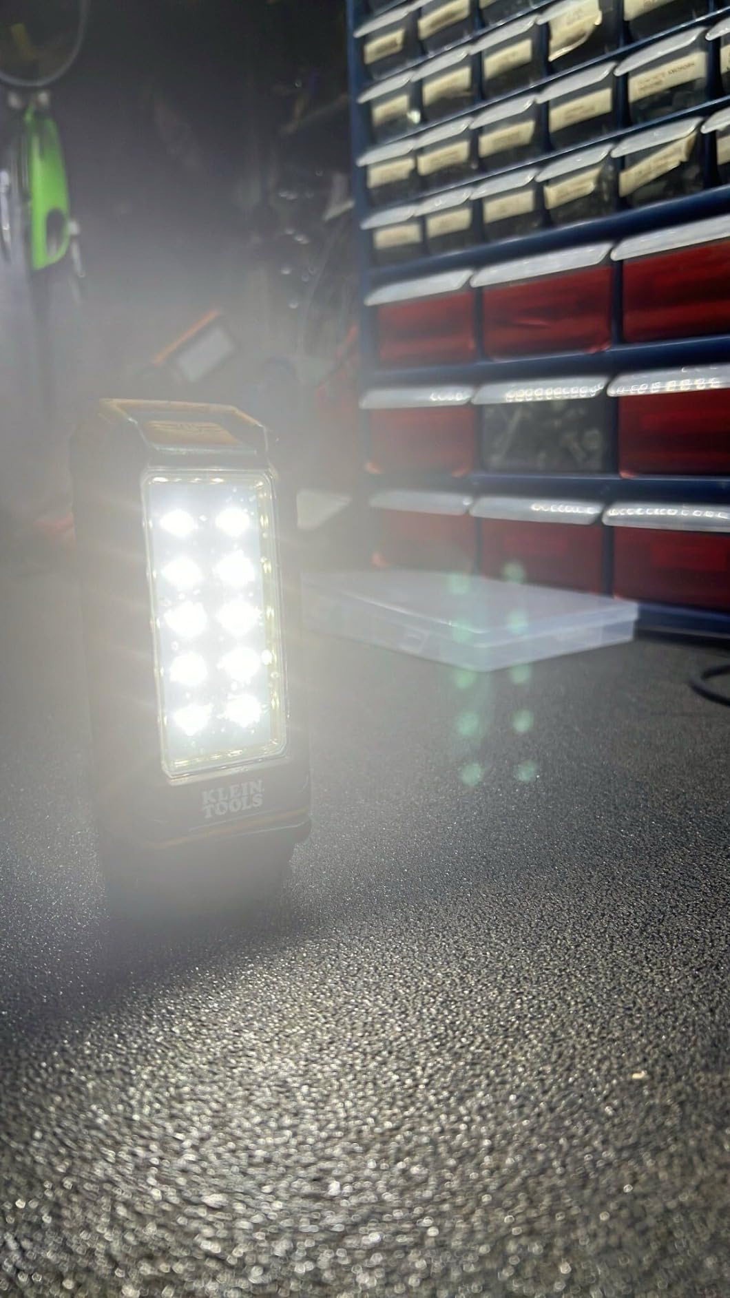 Klein Tools 56403 LED Light, Rechargeable Flashlight/Worklight with Kickstand, Magnetic Mount, and Carabiner, Charges Small Electronics, for Work, Camping customer photo 2