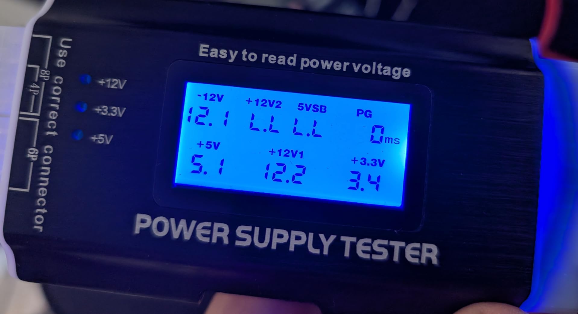 Kingwin Digital Power Supply Tester with LCD Screen - Compatible with ATX, ITX, IDE, HDD, SATA, and BTX, Easy-to-Use Diagnostic Tool for PC Power Supply Testing (Aluminum) customer photo 1