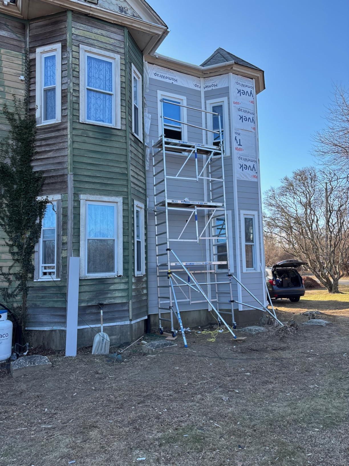 A-Line Aluminum Scaffold Basic | Folding Tower with Hatch | 500 lbs Load Capacity | 3'2