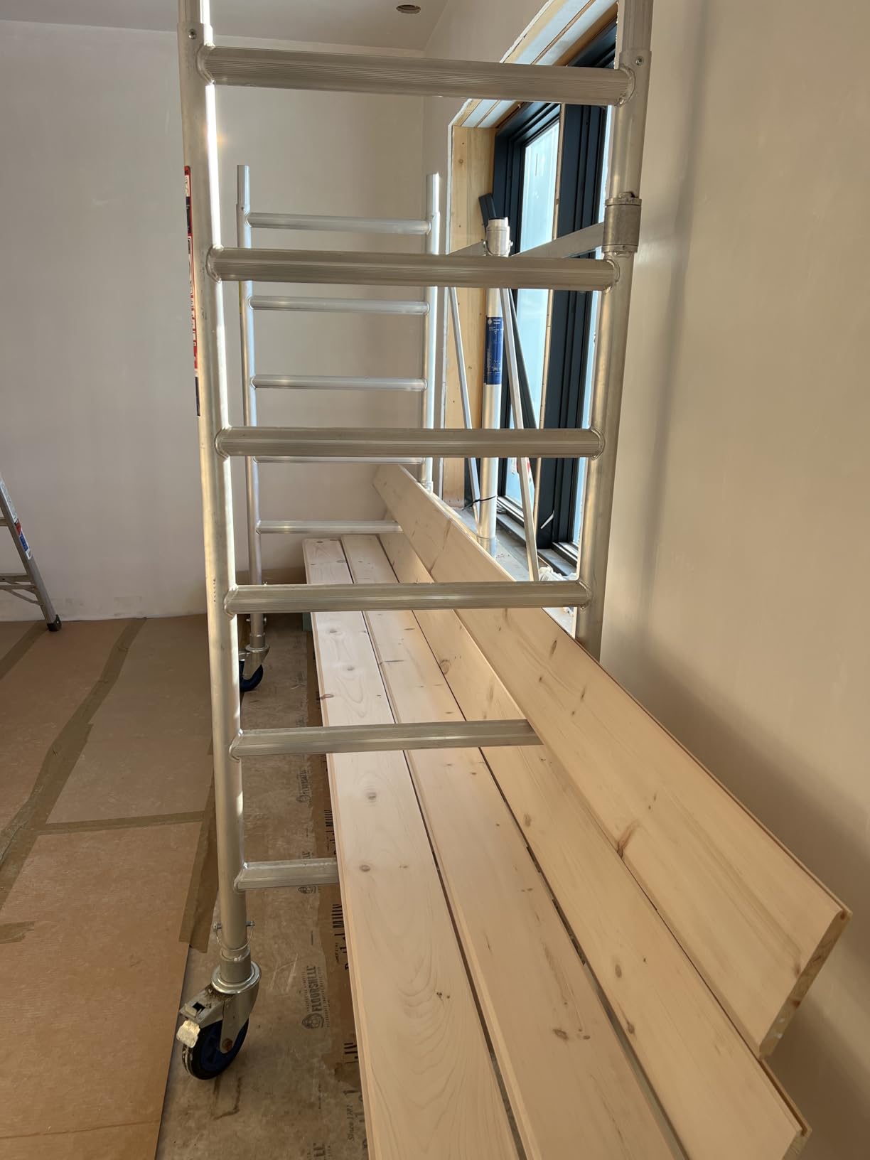 A-Line Aluminum Scaffold Basic | Folding Tower with Hatch | 500 lbs Load Capacity | 3'2