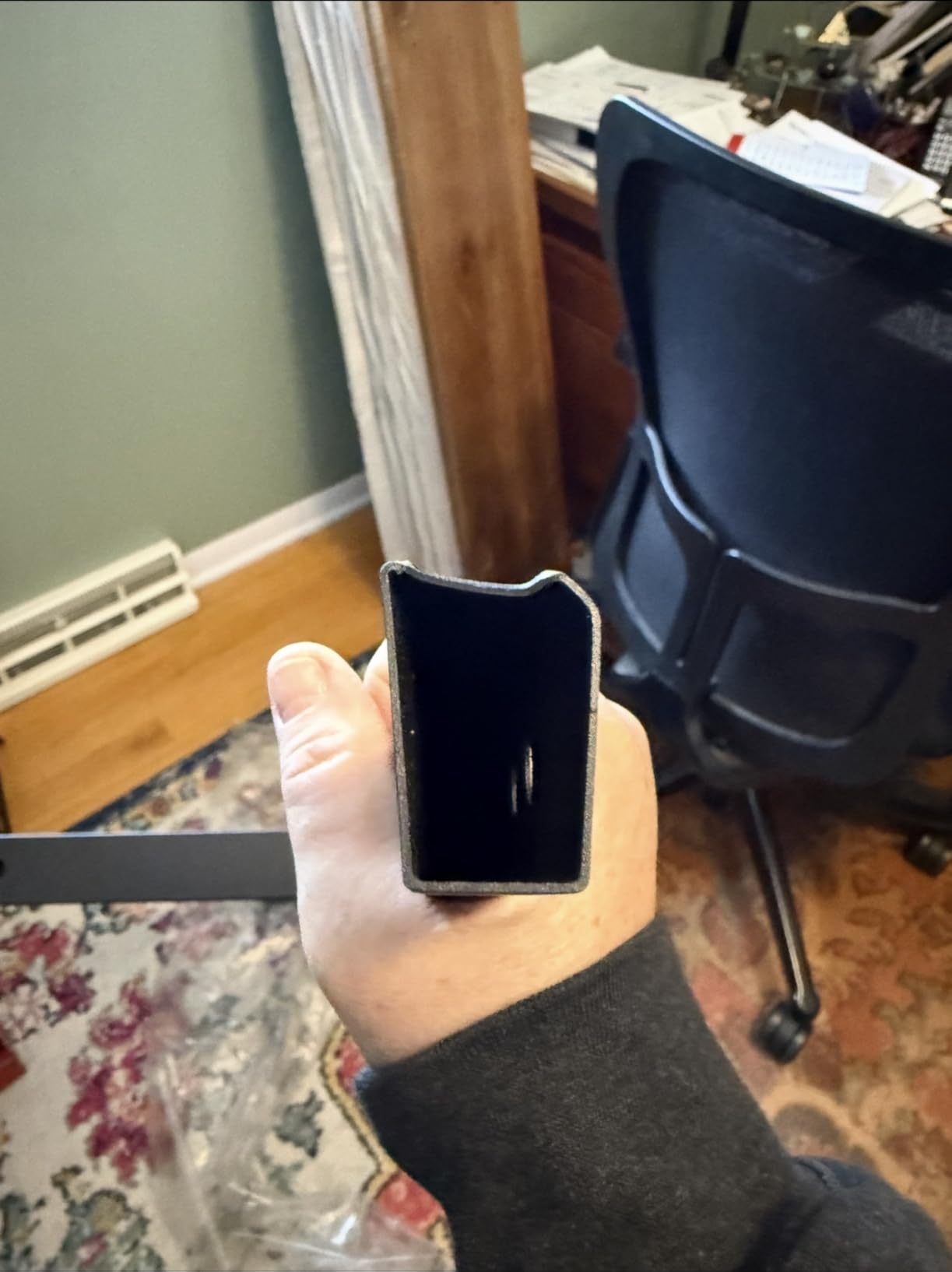 HSH Solid 4 Tier Natural Real Wood Bookshelf, 4 Shelf Rustic Wooden and Metal Bookcase, Farmhouse Open Vintage Industrial Etagere Book Shelf for Office Living Room Bedroom Storage, Distressed Brown customer photo 2