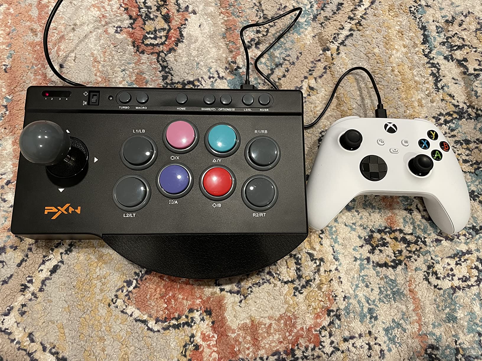 PXN 0082 Arcade Stick PC Street Fighter USB Arcade Stick, Compatible with Xbox One, Xbox Series, PS3, PS4, Switch, and Window PC customer photo 1