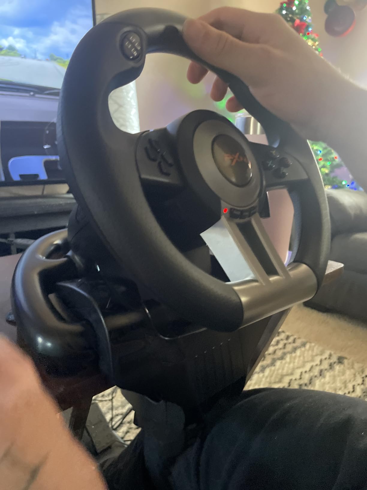 PXN PC Racing Wheel, V3II 180 Degree Universal Usb Car Sim Race Steering Wheel with Pedals for PC, PS3, PS4, Xbox One, Xbox Series X/S, Switch (Black) customer photo 2